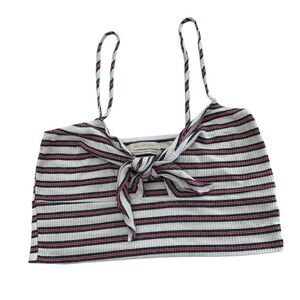 Urban Outfitters Multicolor Striped Crop Top with Knot Size M